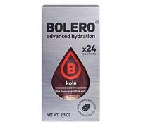 Bolero Drinks, 24 sobres de 3 gramos, sabor a fruta, preparación en polvo soluble en agua para bebidas frescas, 72 gramos, endulzado con stevia (Cola)