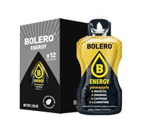 Bolero Energía | Bebida en polvo sin azúcar | Vegana y sin gluten | Para estilos de vida activos (12 x 7 g, piña)