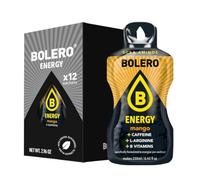 Bolero Energía | Bebida en polvo sin azúcar | Vegana y sin gluten | Para estilos de vida activos (12 x 7 g, mango)
