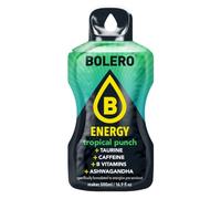 Bolero Energy - Bebida en polvo sin azúcar, vegana y sin gluten, para estilos de vida activos (12 x 14 g, ponche tropical)