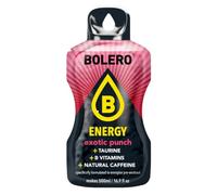 Bolero Energy - Bebida en polvo sin azúcar, vegana y sin gluten, para estilos de vida activos (12 x 14 g, ponche exótico)