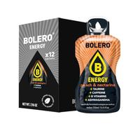 Bolero Energy - Bebida en polvo sin azúcar, vegana y sin gluten, para estilos de vida activos (12 x 7 g, nectarina de melocotón)