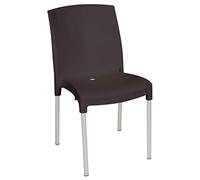 Bolero gj976 Bistro silla lateral, polipropileno y aluminio, negro (Pack de 4)