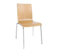 Bolero gr342 cuadrado parte trasera Silla, acabado natural (Pack de 4)
