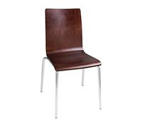 Bolero gr343 cuadrado parte trasera Silla, acabado Chocolate oscuro (Pack de 4)
