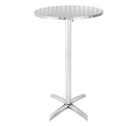 Bolero gr396 - Mesita auxiliar con tapa, acero inoxidable, 600 mm de diámetro), color plateado