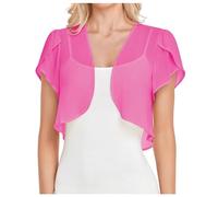 Bolero Manga Corta Mujer Chaqueta Verano Chiffon Cardigan Fiesta | Toreras Gasa Elegante Transparente Ligero para Boda Vestido Casual