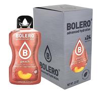 Bolero Melocotón | 24x3g I Erfrischendes Zuckerfreies Getränkepulver mit Stevia gesüßt | Vitamina C | für Diabetiker geeignet | eine Mischung aus exotischen Fruchtaromen