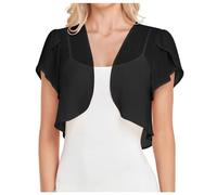Bolero Mujer Manga Corta Gasa Cardigan Verano Elegante Chaqueta Cárdigans Torera Ligero Puro Sólido Casual Chiffon Shrug Top para Fiesta Vestido S-XXL