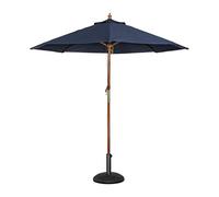 Bolero Parasol alto redondo de 3 x 2,5 m de diámetro color azul marino, paraguas para jardín al aire libre.