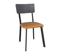 Bolero - Silla Auxiliar de Metal y Poliuretano (470 mm, 4 Unidades), Color marrón