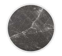 Bolero Tablero de Mesa de Fibra de Vidrio con Efecto Granito Oscuro, Borde Blanco, Redondo, 580 mm