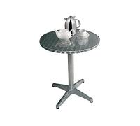 Bolero U426 redondo Pedestal mesa de bar, parte superior de acero inoxidable), 800 mm), color plateado
