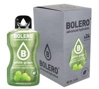 Bolero Uva blanca 24 x 3 g, jugo en polvo sin azúcar, endulzado con stevia + vitamina C, adecuado para niños, atletas y diabéticos, sin gluten y apto para veganos