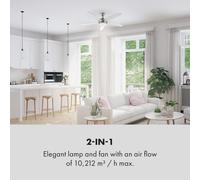Bolero Ventilador de techo 2-en-1 134 cm luz 55W mando a distancia color blanco Klarstein