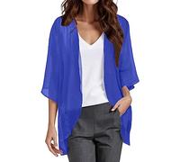 Boleros para mujer elegante chaqueta de punto de verano de gasa de manga corta casual cárdigan festivo bolero manga 3/4 chaqueta casual fina bolero de punto abierto chaqueta de mujer perfecta para