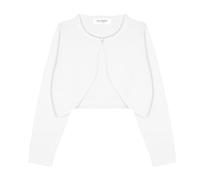 Bolerose Bolero Niña Algodón Botón Corazón, Blanco, 9-10 Años
