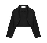 Bolerose Bolero Niña Manga 3/4 Cuello Alto, Negro, 9-10 Años