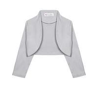 Bolerose Bolero Niña Manga 3/4 Cuello Alto, Plata, 11-12 Años