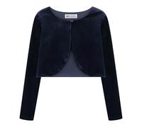 Bolerose Bolero Niña Terciopelo Manga Larga, Azul Oscuro, 3-4 Años