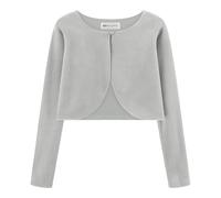 Bolerose Bolero Niña Terciopelo Manga Larga, Plata, 9-10 Años