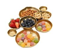 Boles De Servir En Grupo - Plato Divisorio Decorativo Dorado Con 9 Divisiones - Plato Para Aperitivos Y Entrantes - Para Banquete Salón Boda Fiesta Buffet Comida Snacks Caramelos Frutos Secos Galletas