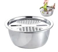 Boles Para Mezclar - Tazón De Acero Inoxidable Para Rallar | Boles Cocina Metálicos - Para Cocinar Servir Ensaladas Verduras Frutas Patatas, Apilable Concepto Ahorrador De Espacio Funcion De Rallar