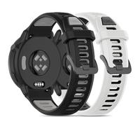 Bolesi Paquete de 2 correas de reloj deportivas de silicona compatibles con Garmin Vivoactive 5/6/3/3 Music/Forerunner 55/165/570 42mm/645/245, correa impermeable suave de 20 mm para Garmin Venu Sq 2