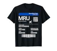 Boleto de embarque Mauricio Aeropuerto de vacaciones Camiseta