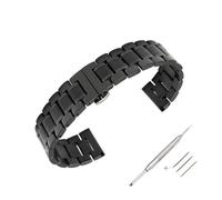 BOLEXA acero inoxidable correa reloj 12 14 16 18 19 20 21 22 24 mm Correa de acero inoxidable completa Cabeza plana/Codo Correa de reloj de metal de doble propósito con hebilla de mariposa (Color :