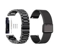 BOLEXA acero inoxidable correa reloj 14 16 18 20 22 24mm Quick Release Stainless Steel & Milanese Watch Strap Metal Folding Watch Buckle Universal Watch Accessories(2pcs-Black,24mm)