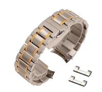BOLEXA acero inoxidable correa reloj Codo curvo + Correa de acero inoxidable de doble propósito con cabeza plana 12 14 16 18 19 20 22 24 mm Correa de reloj de metal (Color : Silver-rose gold, Size :