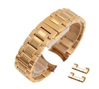 BOLEXA acero inoxidable correa reloj Codo curvo + Correa de acero inoxidable de doble propósito con cabeza plana 12 14 16 18 19 20 22 24 mm Correa de reloj de metal (Color : Gold, Size : 20mm)
