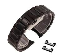 BOLEXA acero inoxidable correa reloj Codo curvo + Correa de acero inoxidable de doble propósito con cabeza plana 12 14 16 18 19 20 22 24 mm Correa de reloj de metal (Color : negro, Size : 21mm)