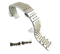 BOLEXA acero inoxidable correa reloj Correa de acero inoxidable de 12 mm, 14 mm, 16 mm, 18 mm, 19 mm, 20 mm, 21 mm y 22 mm con cierre de mariposa de doble propósito y cabeza plana o codo(Silver Rose G