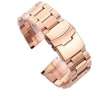 BOLEXA acero inoxidable correa reloj Correa de reloj de acero inoxidable de liberación rápida, hebilla plegable for mujeres y hombres, 18, 19, 20, 21, 22, 23 y 24 mm, correa de reloj universal(Rose Go