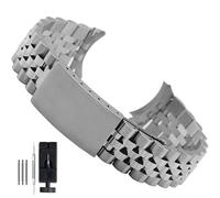 BOLEXA acero inoxidable correa reloj Correa de reloj de acero inoxidable, pulsera de Metal con extremo curvo, pulsera for hombres y mujeres(Silver,18mm)