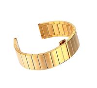 BOLEXA acero inoxidable correa reloj Correa universal de acero inoxidable de liberación rápida de 18, 20 y 22 mm con botón de mariposa de doble presión(Gold,22mm)