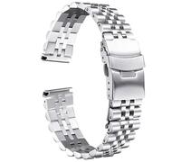 BOLEXA Correa de reloj de 5 cuentas, 18mm, 20mm, 22mm, 23mm, 24mm, 26mm, correas de reloj de acero inoxidable, correa de repuesto for reloj (Color : Silver, Size : 23mm)