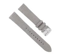 BOLEXA Correa de reloj de cuero de ante Retro, accesorios de pulsera de repuesto de 18mm, 20mm, 22mm y 24mm(gris,24mm)