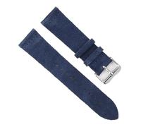 BOLEXA Correa de reloj de cuero de ante Retro, accesorios de pulsera de repuesto de 18mm, 20mm, 22mm y 24mm(Dark blue,24mm)