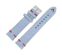 BOLEXA Correa de reloj de cuero de gamuza de 18 mm, 20 mm, 22 mm y 24 mm, correa de reloj de liberación rápida, correa de reloj de repuesto(Blue-Red Line,22mm)