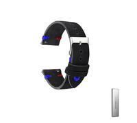 BOLEXA Correa de reloj de cuero genuino de ante Vintage, correa de reloj negra de liberación rápida, correas de 18mm, 20mm y 22mm for mujeres y hombres, accesorios de reloj (Color : Black-Red Blue Li