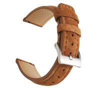 BOLEXA Correa de reloj de gamuza de 18 mm, 20 mm y 22 mm, correa de reloj de cuero genuino de liberación rápida, accesorios de pulsera suave for hombres(marrón,22mm)