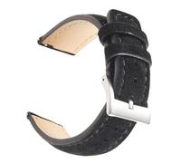 BOLEXA Correa de reloj de gamuza de 18 mm, 20 mm y 22 mm, correa de reloj de cuero genuino de liberación rápida, accesorios de pulsera suave for hombres(negro,22mm)