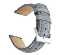 BOLEXA Correa de reloj de gamuza de 18 mm, 20 mm y 22 mm, correa de reloj de cuero genuino de liberación rápida, accesorios de pulsera suave for hombres(gris,18mm)