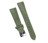 BOLEXA Correa de reloj de piel de ante vintage marrón de 18 mm, 20 mm y 22 mm con correa de reloj de liberación rápida, accesorios de pulsera(Light green,22mm silver)