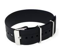 BOLEXA Correa de silicona Correa de reloj de silicona de 20mm y 22mm for hombre y mujer, pulsera elástica suave Universal, correa de reloj negra con hebilla de repuesto (Color : negro, Size : 22mm)