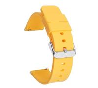 BOLEXA Correa de silicona Correa de reloj de silicona deportiva 14 16 18 19 20 21 22 mm 24 mm Reemplazo de correa de reloj Correa de reloj impermeable de liberación rápida (Color : Yellow silver buck