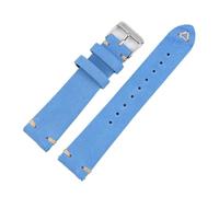 BOLEXA Correas de reloj de gamuza for hombre, 18 mm, 20 mm, 22 mm, correa de reloj de cuero, pulsera de reloj de gamuza de liberación rápida(Light blue,22mm)